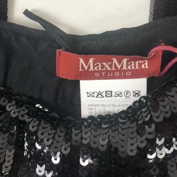 Max Mara Studio Papiri Sequin Trousers Slacks Pants High Waisted Sequined NWT